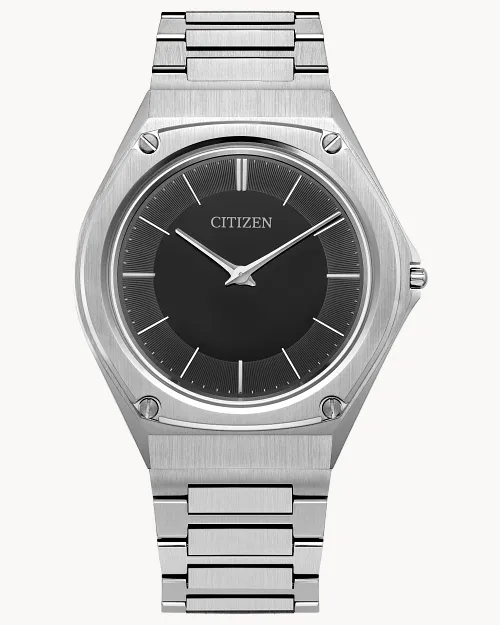 Eco-Drive One Black Dial Stainless Steel Bracelet AR5060-58E Eco-Drive One Black Dial Stainless Steel Bracelet AR5060-58E